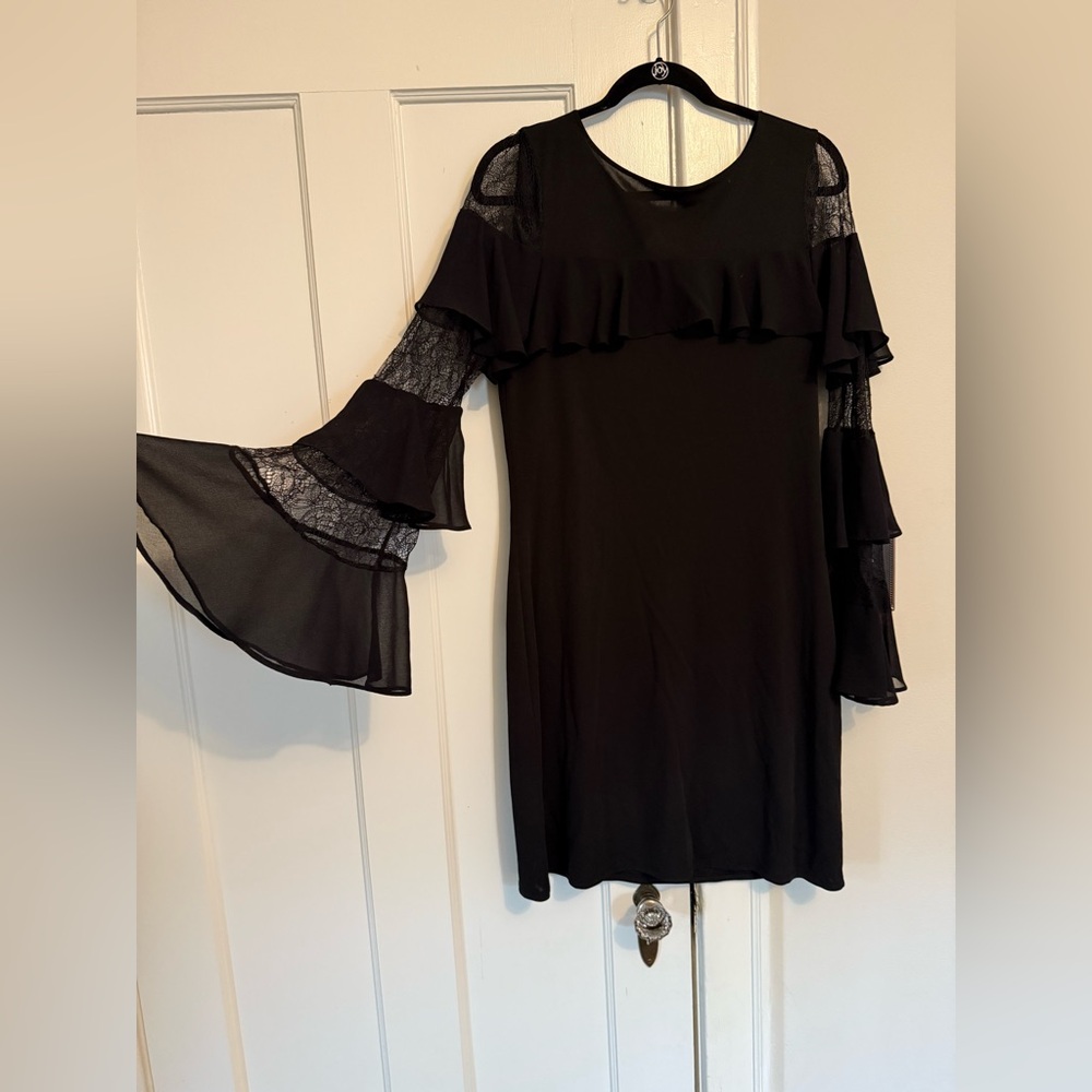 white house black market black lace dress | Dresses | White House Market Black Cocktail Mini Size M And Bell Sleeve Style:short sleeve top + bow 47 1/8 100% Polyester vendor sale dmo Long Sequin Dress in